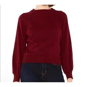 MISA LOS ANGELES Sz M Landri Knit Extra Fine Merino Wool Alpaca Sweater Burgundy